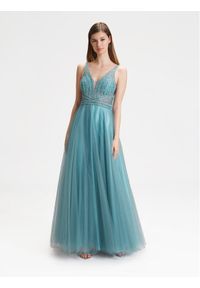 Swing Sukienka wieczorowa 5AG013HK Niebieski Regular Fit. Kolor: niebieski. Materiał: syntetyk. Styl: wizytowy