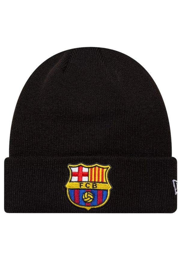 New Era - Czapka męska Core Cuff Beanie FC Barcelona Hat. Kolor: czarny. Materiał: akryl