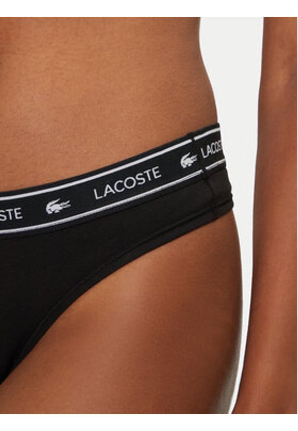Lacoste Stringi 8F1342 Czarny. Kolor: czarny. Materiał: bawełna
