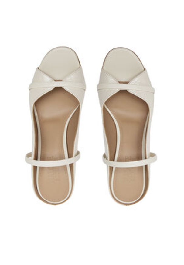 MALONE SOULIERS Klapki Norah 70-157 Écru. Materiał: skóra