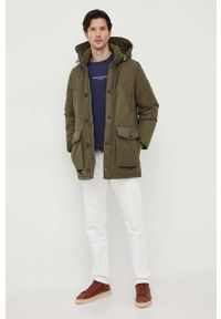 TOMMY HILFIGER - Tommy Hilfiger kurtka puchowa męska kolor zielony zimowa. Kolor: zielony. Materiał: puch. Sezon: zima #4