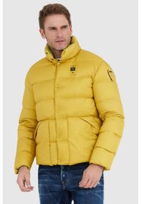 Blauer USA - BLAUER Żółta puchowa kurtka męska FLETCHER. Kolor: żółty. Materiał: puch