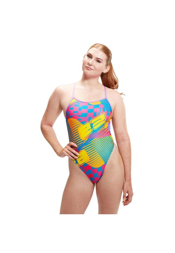 Strój Kąpielowy Speedo Placement Digital Turnback – Czerwony/Zielony Rozmiar 42. Kolor: czerwony. Wzór: nadruk