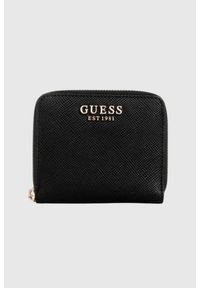 Guess - GUESS Czarny portfel damski Laurel. Kolor: czarny. Materiał: skóra ekologiczna