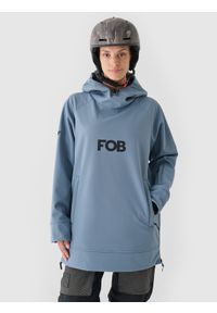 4f - 4F Bluza snowboardowa z softshellu membrana 5000 damska - granatowa XS. Typ kołnierza: kaptur. Kolor: niebieski. Materiał: dzianina, syntetyk, materiał, tkanina, elastan. Długość rękawa: raglanowy rękaw. Wzór: jednolity. Sezon: zima. Styl: sportowy. Sport: snowboard