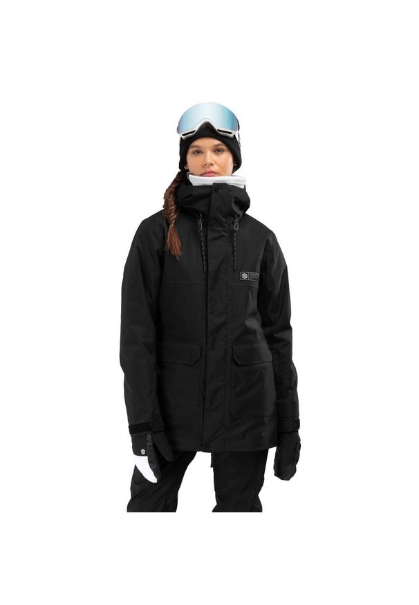 SIROKO - Kurtka snowboardowa premium damska Ultimate Gstaad. Kolor: czarny. Sezon: zima. Sport: snowboard