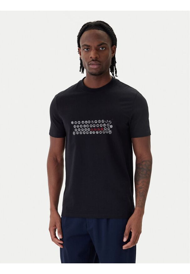 Hugo - HUGO T-Shirt Deyss 50553755 Czarny Regular Fit. Kolor: czarny. Materiał: bawełna