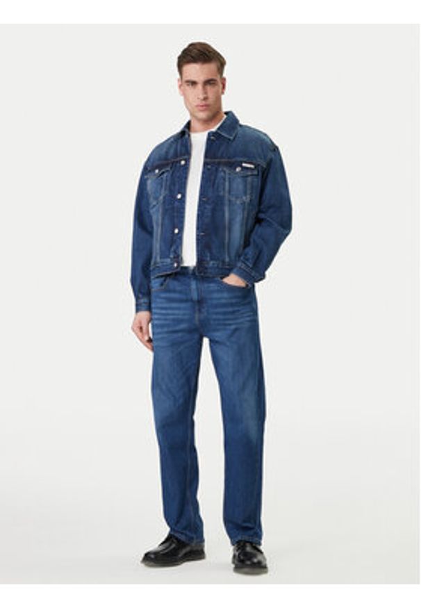 Calvin Klein Jeans Kurtka jeansowa 90s LV04RF705G Granatowy Regular Fit. Kolor: niebieski. Materiał: bawełna