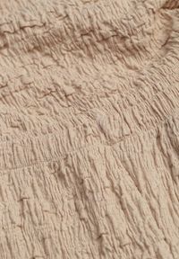 Renee - Beżowy Komplet Spodnie Wide Leg i Top ze Stójką i Drapowaniem w Talii Meridone. Kolor: beżowy. Materiał: materiał #5