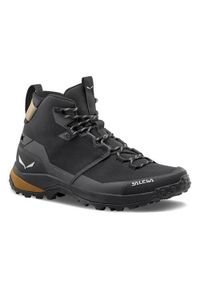 Buty trekkingowe męskie Salewa Puez Mid Powertex. Wysokość cholewki: za kostkę. Kolor: czarny. Materiał: materiał, syntetyk. Szerokość cholewki: normalna