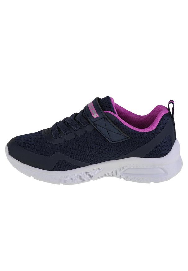 skechers - Buty do chodzenia dziewczęce, Skechers Microspec Max. Zapięcie: rzepy. Kolor: niebieski. Materiał: syntetyk, tkanina, materiał. Szerokość cholewki: normalna. Sport: turystyka piesza