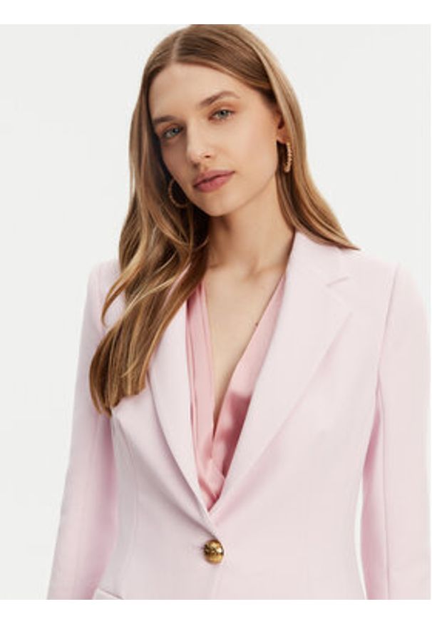 Elisabetta Franchi Marynarka GI-144-51E2-V560 Różowy Regular Fit. Kolor: różowy. Materiał: syntetyk