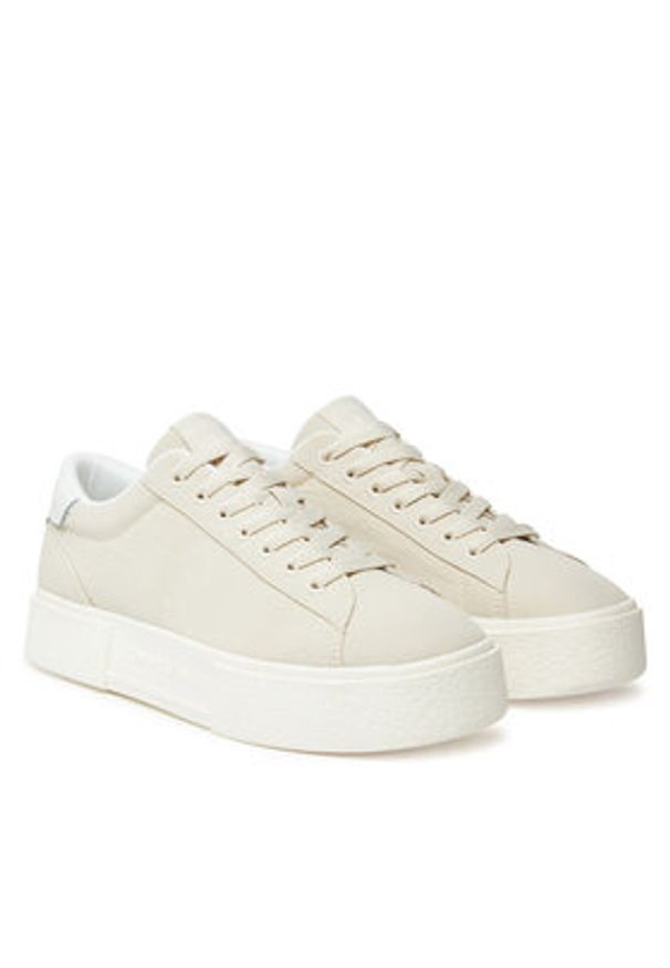Tommy Jeans Sneakersy Tjw Flatform Sneaker EN0EN02819 Beżowy. Kolor: beżowy. Materiał: skóra