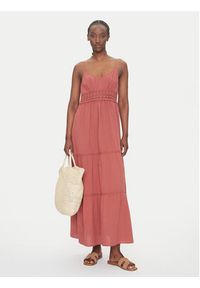 Vero Moda Sukienka letnia Quincy 10324588 Czerwony Regular Fit. Kolor: czerwony. Materiał: bawełna. Sezon: lato #3