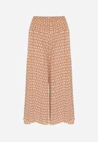 Renee - Żółto-Pomarańczowe Szerokie Spodnie z Wiskozy z Marszczoną Gumką w Talii Mellody. Kolor: żółty. Materiał: wiskoza. Styl: boho #7