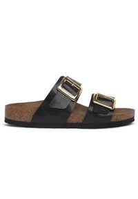 Klapki damskie Birkenstock Sydney. Kolor: czarny. Materiał: materiał, syntetyk