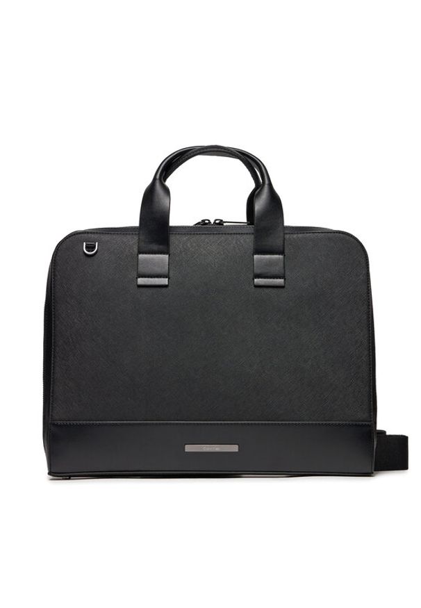 Calvin Klein Torba na laptopa Modern Bar Slim Laptop Bag K50K511590 Czarny. Kolor: czarny. Materiał: skóra