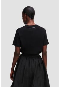 Karl Lagerfeld - KARL LAGERFELD Czarny damski t-shirt Ikon Sketch Choupette, Rozmiar XS. Okazja: na co dzień. Kolor: czarny. Materiał: materiał. Wzór: nadruk. Styl: casual #3