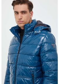 Guess kurtka męska kolor niebieski zimowa. Kolor: niebieski. Materiał: polar, materiał. Sezon: zima #3