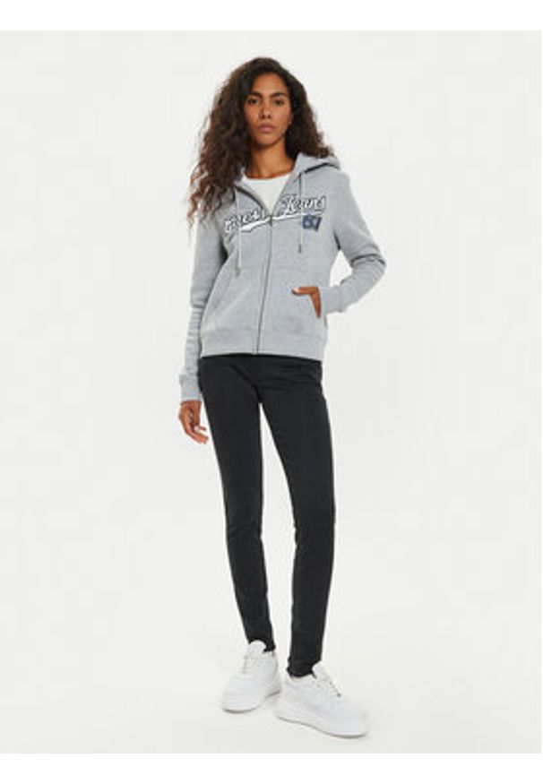 Guess Jeans Bluza W4BQ03 KC811 Szary Regular Fit. Kolor: szary. Materiał: syntetyk