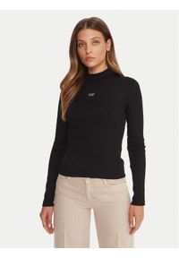 Guess Jeans Golf W5BP23 KA0H1 Czarny Slim Fit. Typ kołnierza: golf. Kolor: czarny. Materiał: bawełna #1