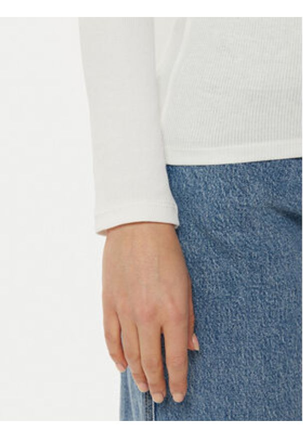 Tommy Jeans Bluzka Essential DW0DW17990 Écru Slim Fit. Materiał: bawełna