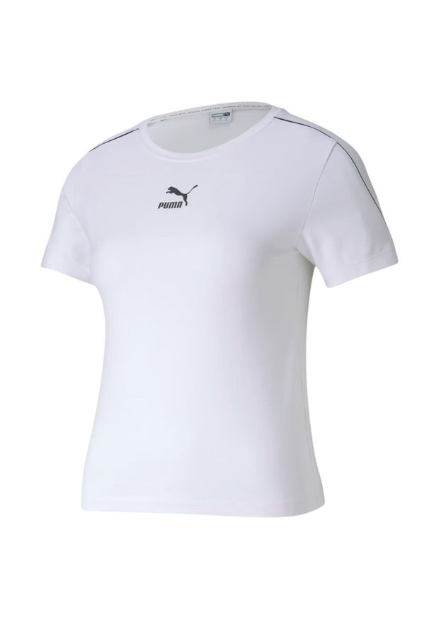 Koszulka treningowa damska Puma Classic Tight Top. Kolor: biały. Materiał: elastan, bawełna