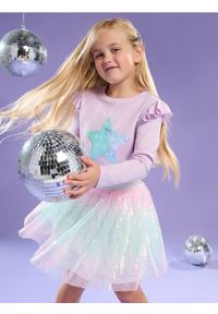 Sinsay - Bawełniana koszulka z połyskującymi cekinami - fioletowy. Kolor: fioletowy. Materiał: bawełna #1