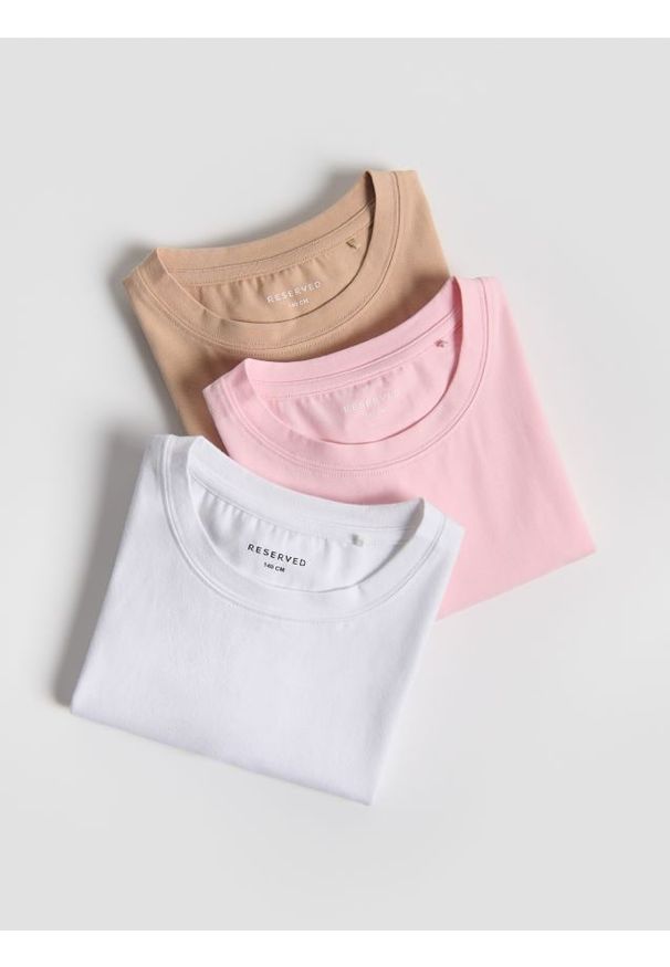 Reserved - Luźny t-shirt 3 pack - wielobarwny. Materiał: bawełna