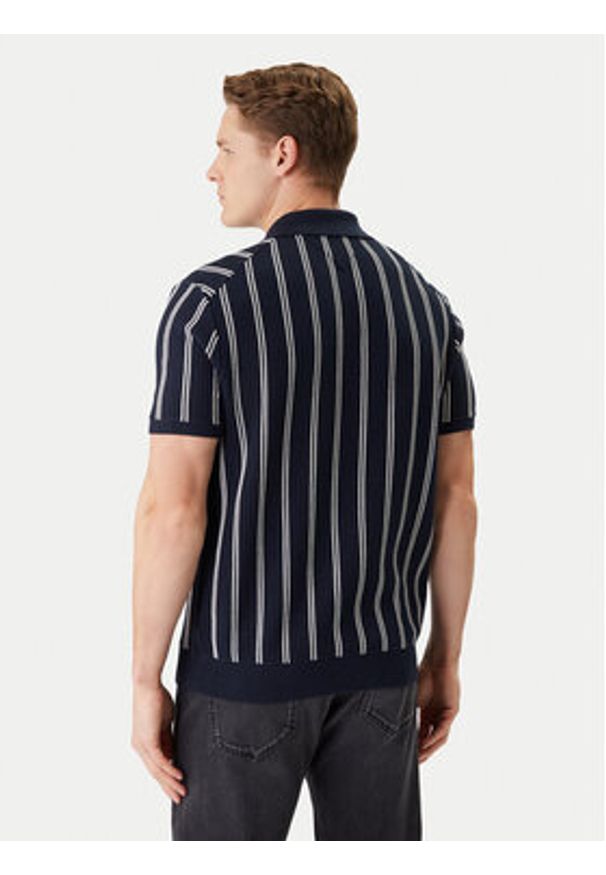 TOMMY HILFIGER - Tommy Hilfiger Polo Vertical MW0MW41949 Granatowy Regular Fit. Typ kołnierza: polo. Kolor: niebieski. Materiał: bawełna