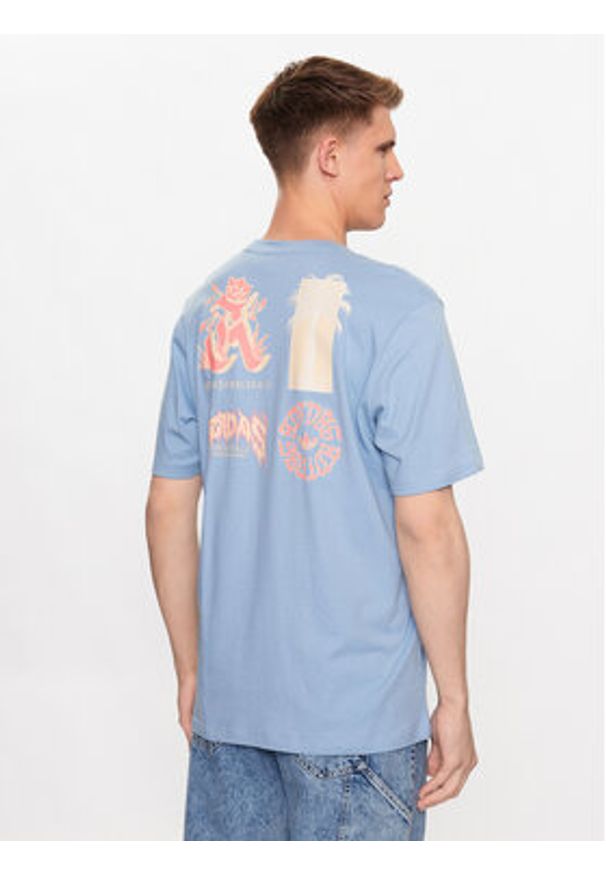 Adidas - adidas T-Shirt Graphic Glide T-Shirt IC5750 Błękitny Loose Fit. Kolor: niebieski. Materiał: bawełna