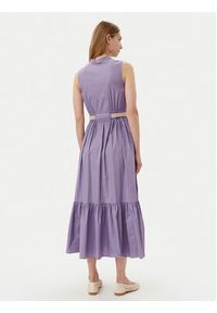 TwinSet - TWINSET Sukienka codzienna 251TT2101 Fioletowy Regular Fit. Okazja: na co dzień. Kolor: fioletowy. Materiał: bawełna. Typ sukienki: proste. Styl: casual #4