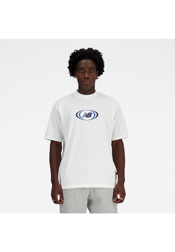 Koszulka męska New Balance MT41600WT – biała. Kolor: biały. Materiał: poliester, materiał. Sport: fitness
