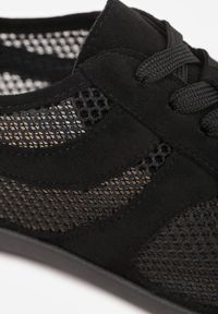 Renee - Czarne Siateczkowe Sneakersy w Stylu Tenisówek Adranella. Okazja: na co dzień. Kolor: czarny. Sezon: lato #6