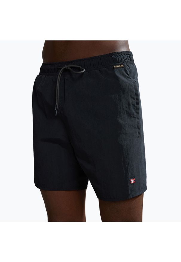 Szorty kąpielowe męskie Napapijri V-Haldane. Kolor: czarny. Długość: krótkie. Sezon: lato