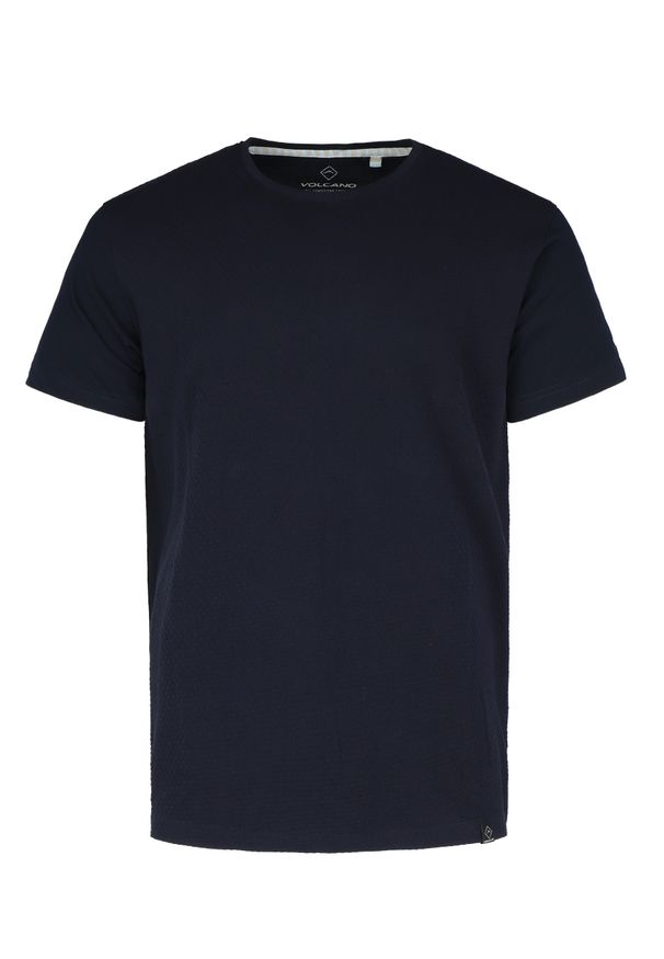 Volcano - T-shirt ze strukturą TM-DARK. Materiał: bawełna, jeans, materiał. Długość rękawa: krótki rękaw. Długość: krótkie. Styl: klasyczny