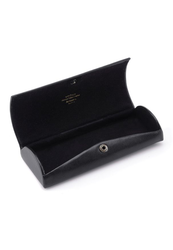 Wittchen - Etui na okulary skórzane gładkie. Kolor: czarny. Materiał: skóra. Wzór: gładki