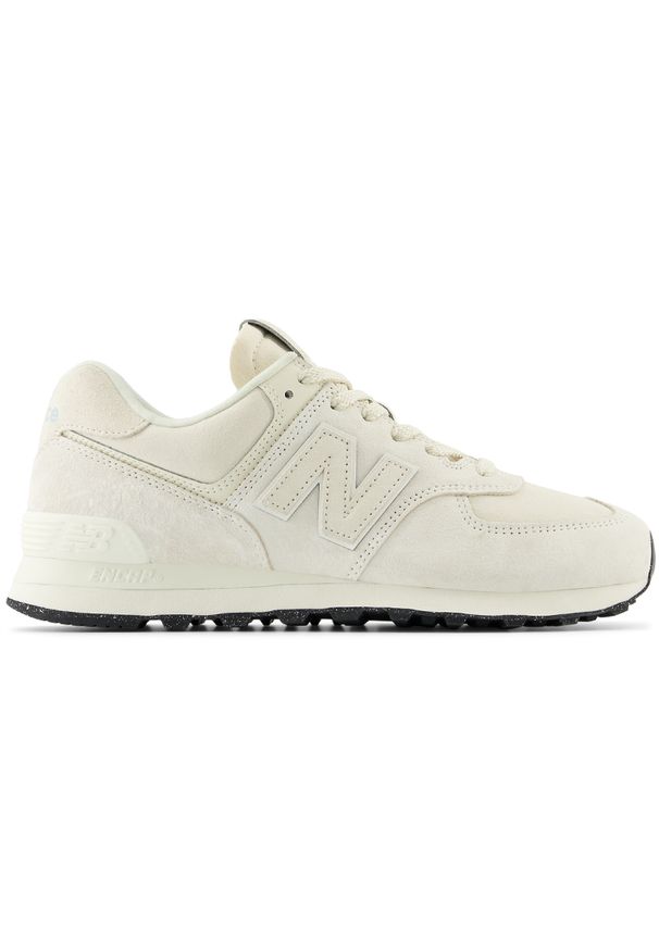 Buty unisex New Balance U574BSB – beżowe. Okazja: na co dzień. Kolor: beżowy. Materiał: guma, skóra, zamsz, materiał, syntetyk. Szerokość cholewki: normalna. Model: New Balance 574