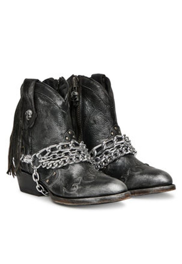 NEW ROCK Kowbojki M-WSTM003TES-S1 Czarny. Kolor: czarny. Materiał: skóra. Styl: rockowy