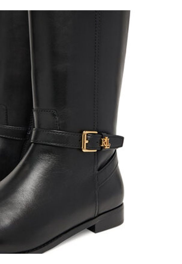 Lauren Ralph Lauren - LAUREN RALPH LAUREN Oficerki Brooke Tll 2 Bo Tal 802967769001 Czarny. Kolor: czarny. Materiał: skóra
