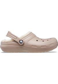 Buty do chodzenia damskie Crocs Classic Lined Clog. Kolor: beżowy. Materiał: syntetyk, materiał. Sezon: lato. Sport: turystyka piesza #1