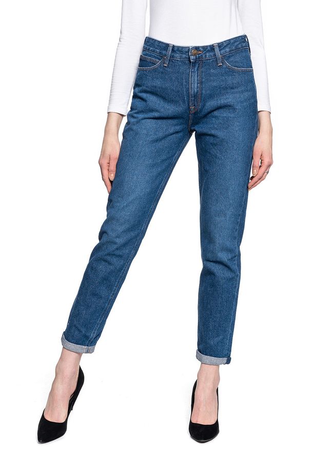Lee - LEE MOM STRAIGHT DAMSKIE SPODNIE JEANSOWE L32IGAPP 112107558