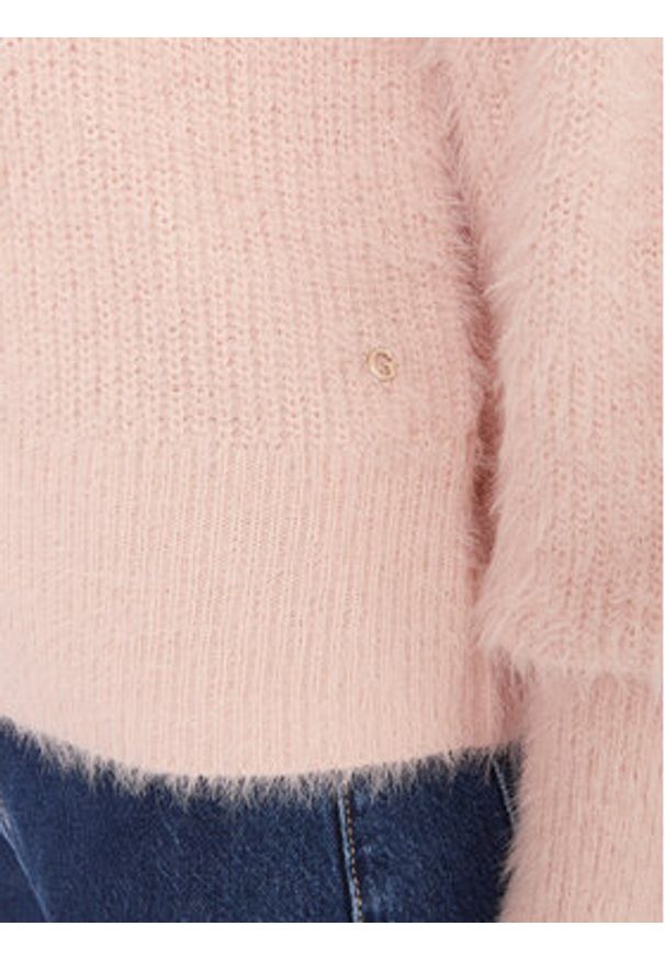 Guess Sweter W4BR25 Z3BH0 Różowy Regular Fit. Kolor: różowy. Materiał: syntetyk