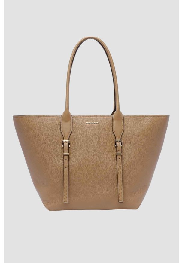 Michael Kors - MICHAEL KORS Brązowa shopperka ze skóry. Kolor: brązowy. Materiał: skórzane. Styl: klasyczny, casual, elegancki