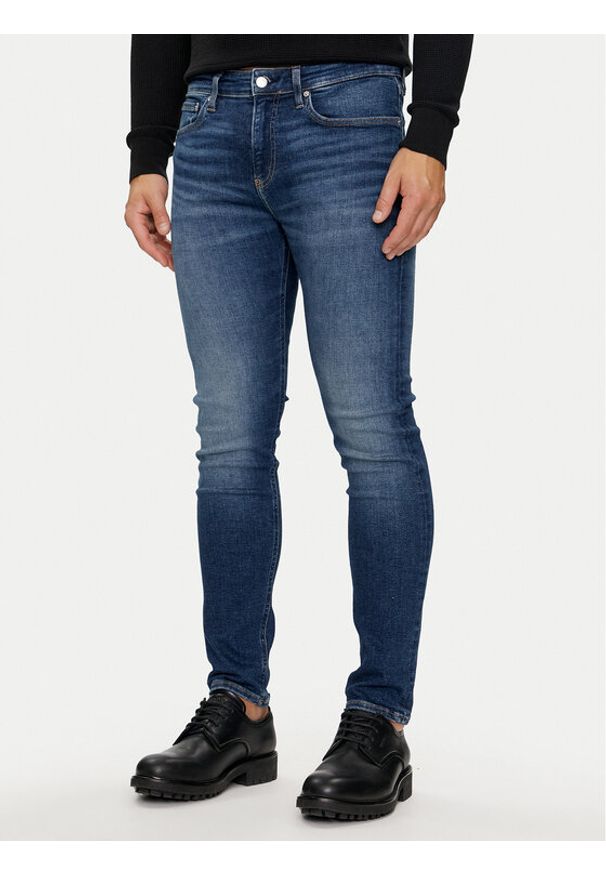 Calvin Klein Jeans Jeansy J30J325740 Niebieski Skinny Fit. Kolor: niebieski