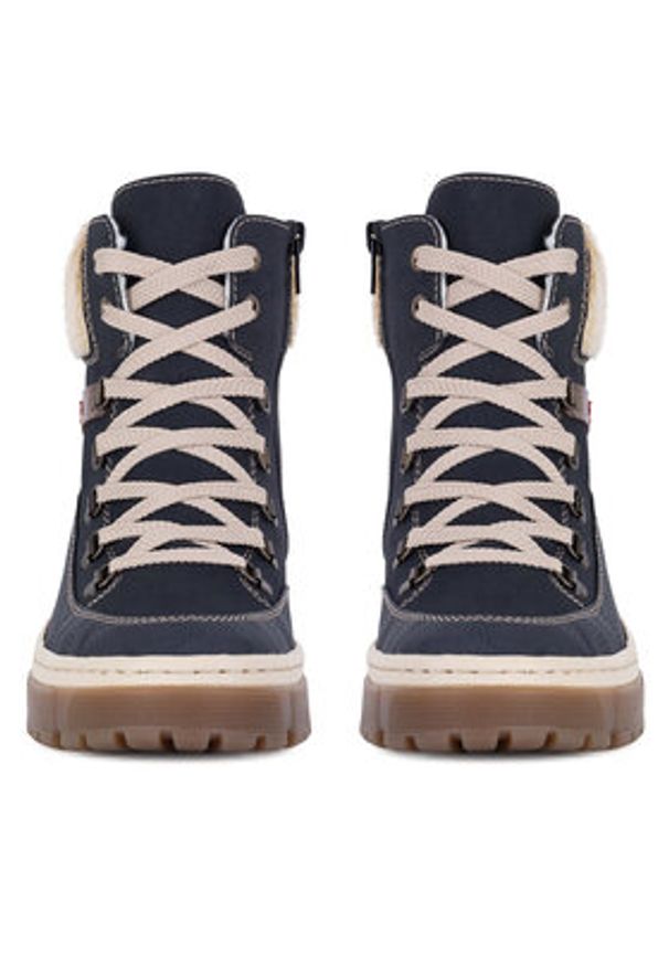 Rieker Trzewiki X8638-14 Niebieski. Kolor: niebieski. Materiał: materiał