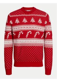 Jack & Jones - Jack&Jones Sweter Xmas Gabriel 12266118 Czerwony Regular Fit. Kolor: czerwony. Materiał: syntetyk #2