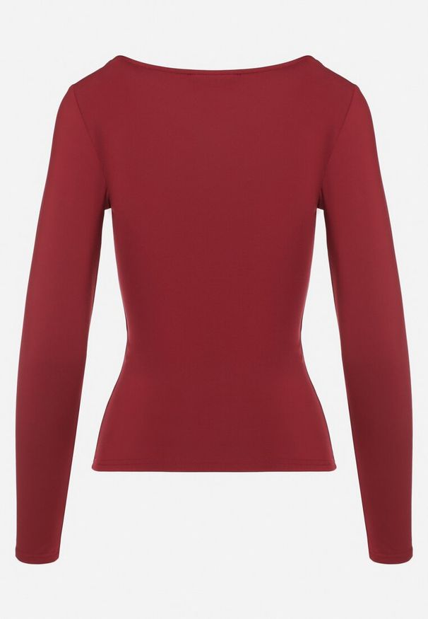 Born2be - Bordowa Bluzka Alexusi. Okazja: na co dzień, do pracy. Kolor: czerwony. Materiał: materiał, wiskoza, jeans. Długość rękawa: długi rękaw. Długość: długie. Styl: klasyczny, casual