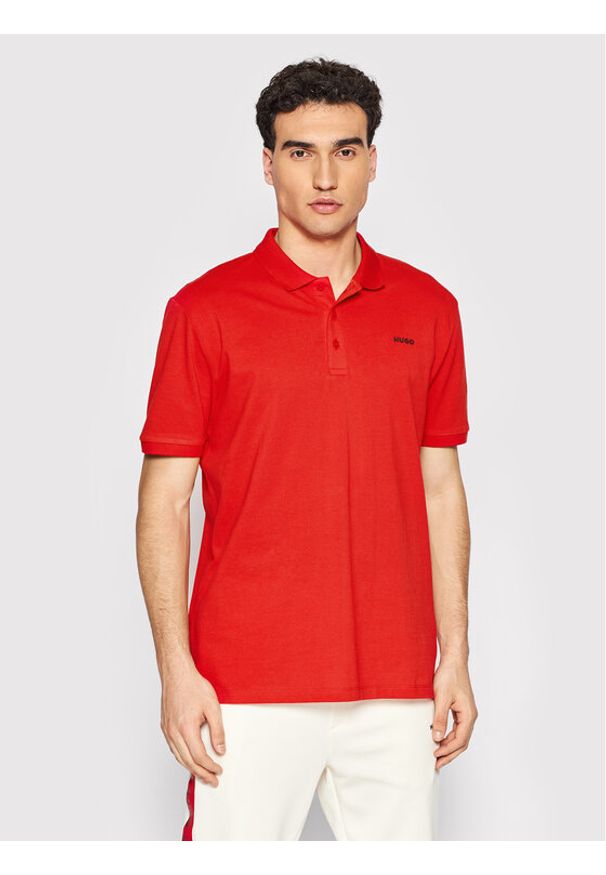 Hugo Polo Donos222 50466182 Czerwony Regular Fit. Typ kołnierza: polo. Kolor: czerwony. Materiał: bawełna