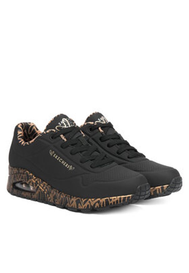 skechers - Skechers Sneakersy Uno 155506/BKRG Czarny. Kolor: czarny. Materiał: skóra